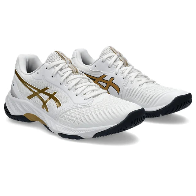 Asics - 1052A069 - NETBURNER BALLISTIC FF 3 - 110 WHITE/PURE GOLD - ženska cipela 2025