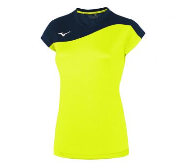 V2EA7203 - AUTHENTIC MYOU TEE - ženski odbojkaški dres - flu žuta tamno plava