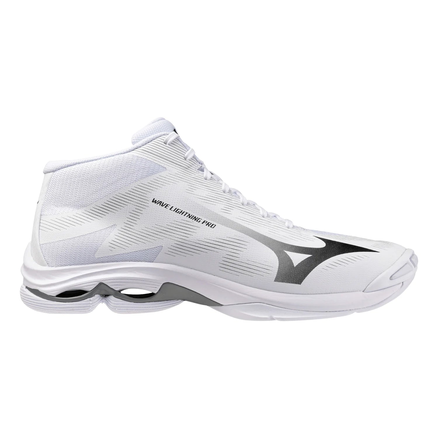 Mizuno - V1GA2665 - WAVE LIGHTNING PRO MID -WHITE/BLACK/ULTIMATE GRAY  - unisex tenisice 2027