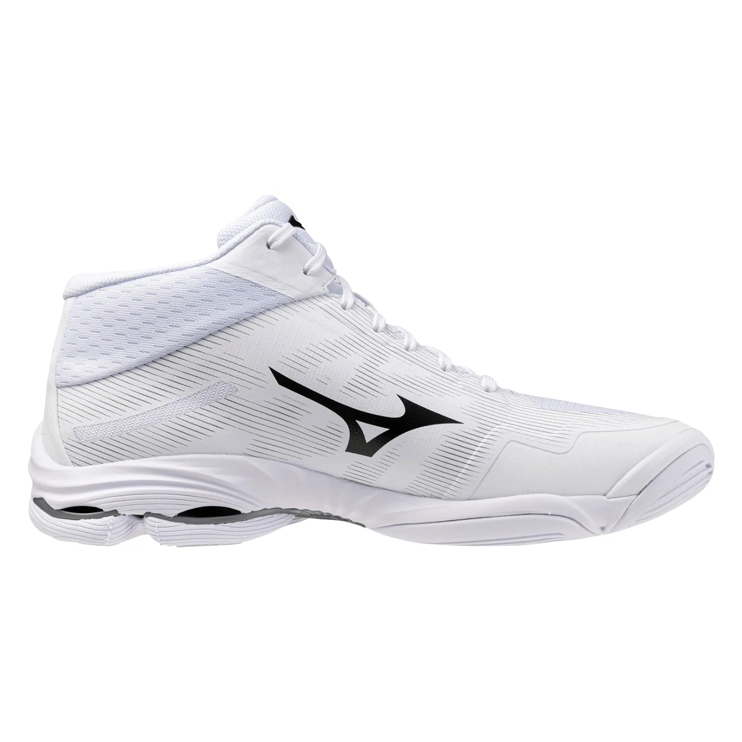 Mizuno - V1GA2665 - WAVE LIGHTNING PRO MID -WHITE/BLACK/ULTIMATE GRAY  - unisex tenisice 2027