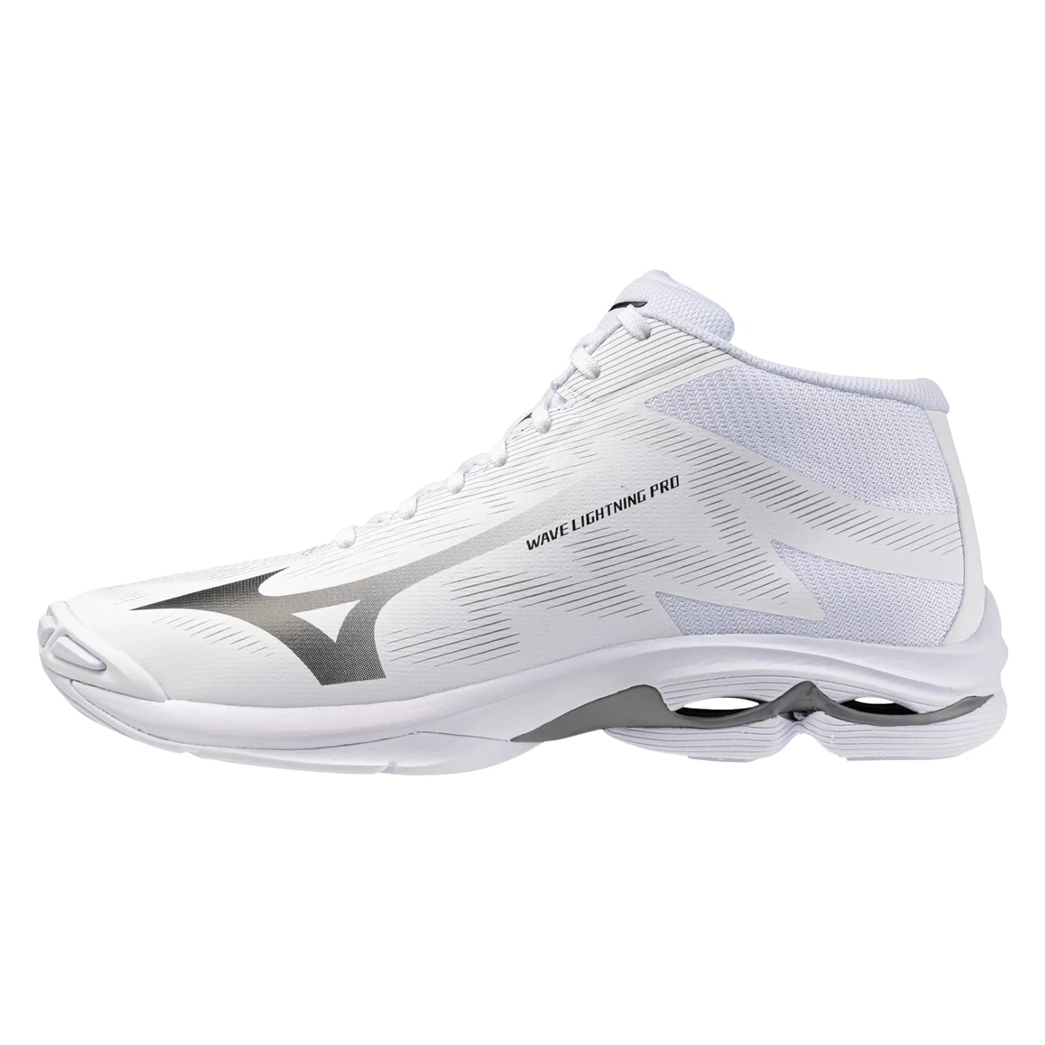 Mizuno - V1GA2665 - WAVE LIGHTNING PRO MID -WHITE/BLACK/ULTIMATE GRAY  - unisex tenisice 2027
