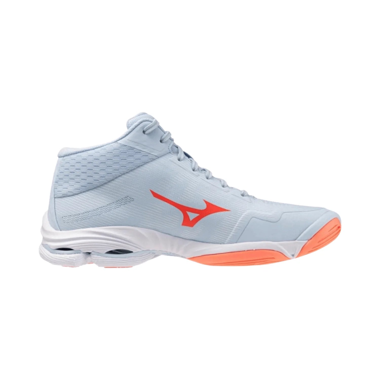 Mizuno - V1GC2665 - WAVE LIGHTNING PRO MID - BLUE FINCH/LAVA ORANGE/FLAMINGO CORAL- ženske tenisice 2027
