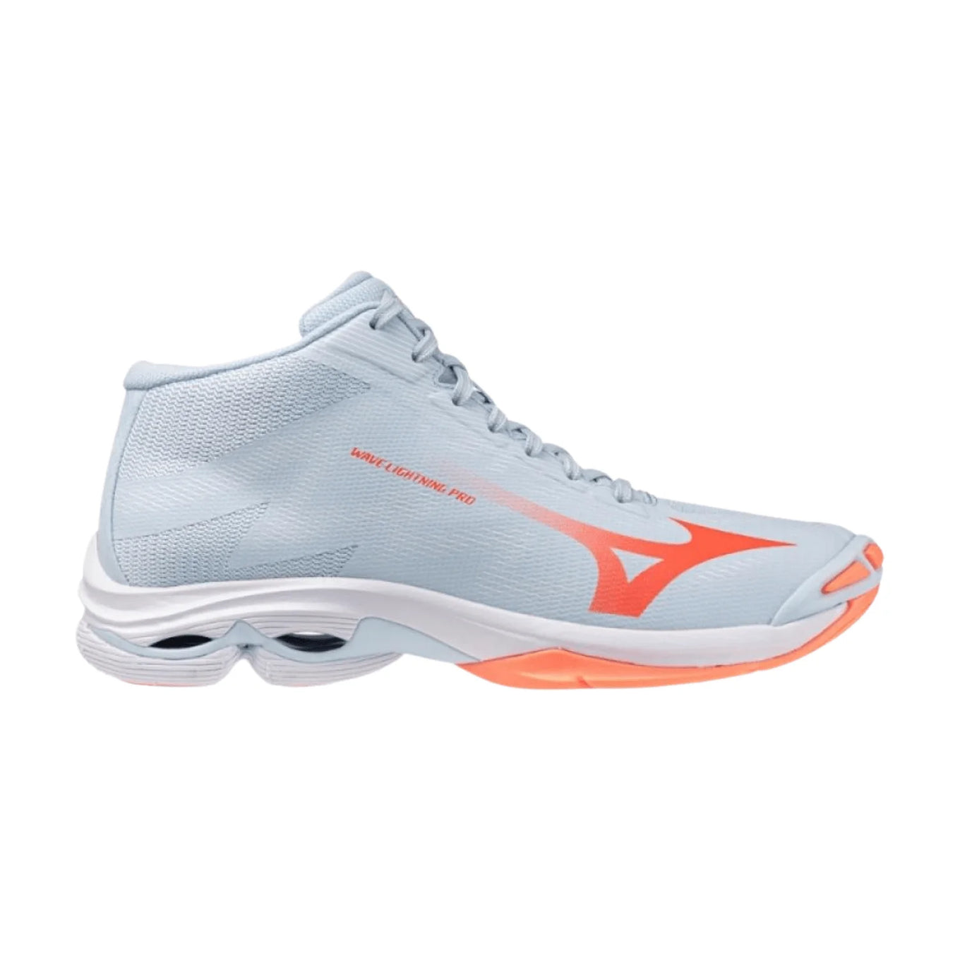 Mizuno - V1GC2665 - WAVE LIGHTNING PRO MID - BLUE FINCH/LAVA ORANGE/FLAMINGO CORAL- ženske tenisice 2027