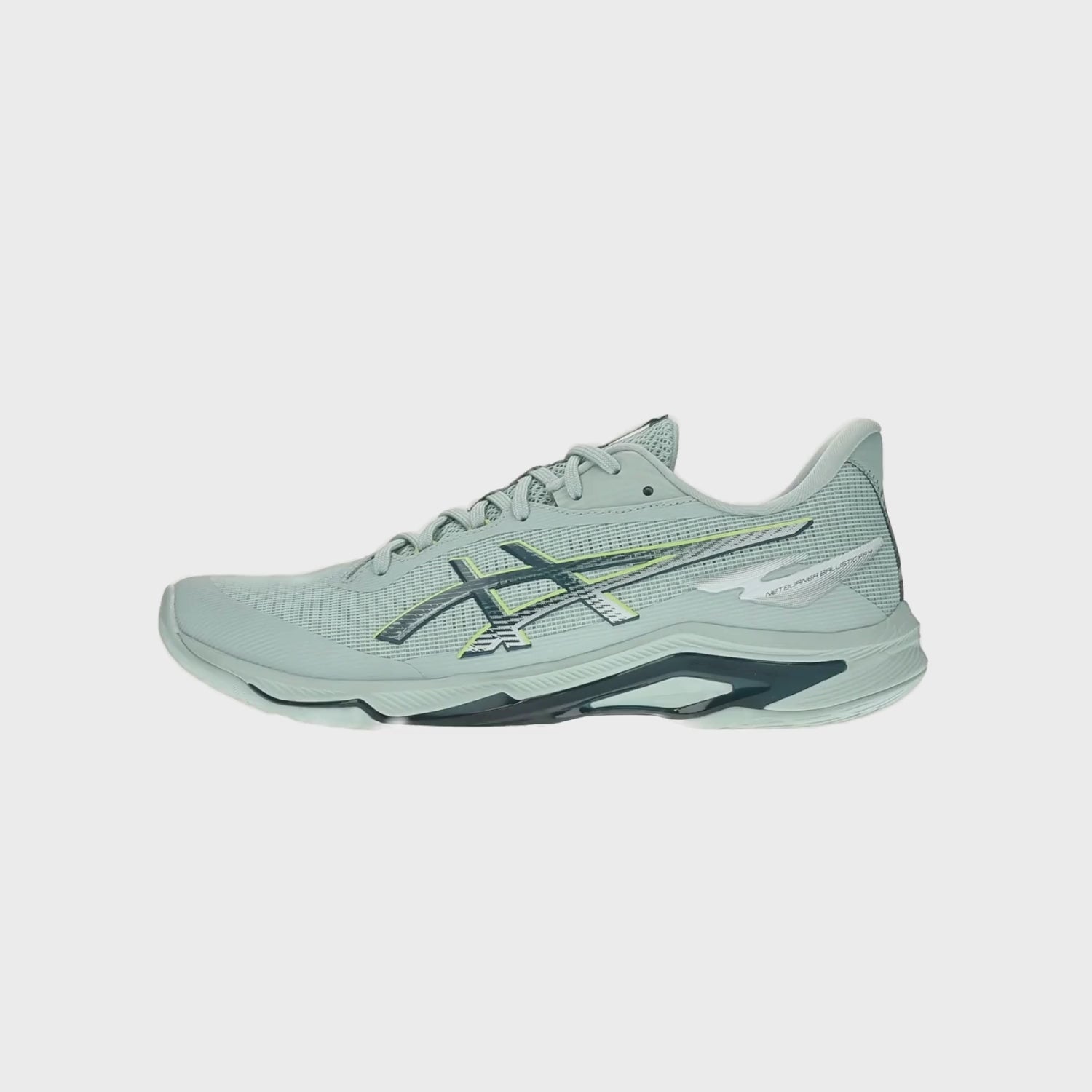 Prenesi videozapis: Asics - 1051A088 - NETBURNER BALLISTIC FF 4 - 300 LICHEN ROCK/TRANQUIL TEAL  - muške tenisice 2025